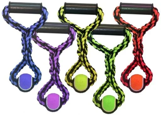 Multipet Nuts for Knots Rope Handle Tug Tennis Ball 20″