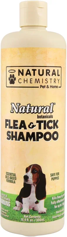 Natural Flea and Tick Shampoo For Dogs & Puppies, 16.9 oz