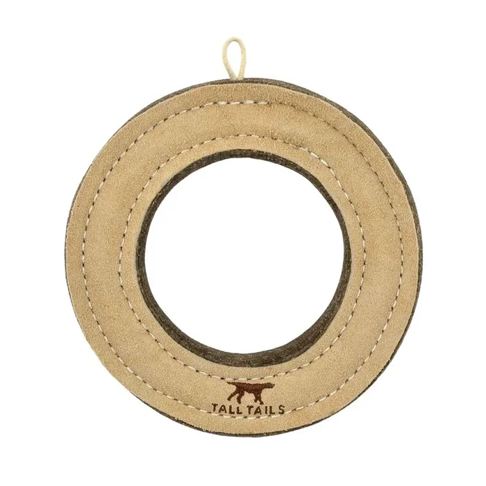 Natural Leather & Wool Ring Toy