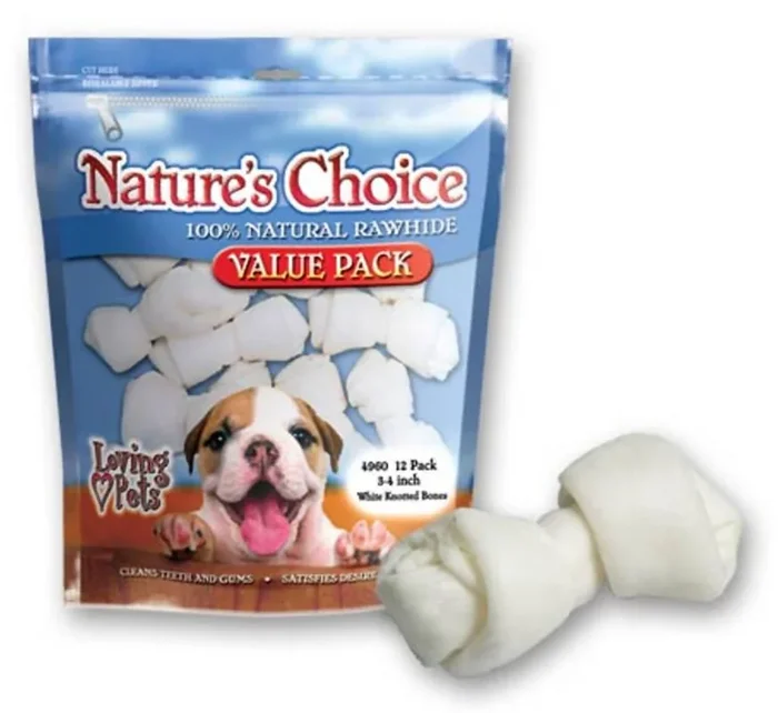Nature’s Choice White Knotted Rawhide Bones