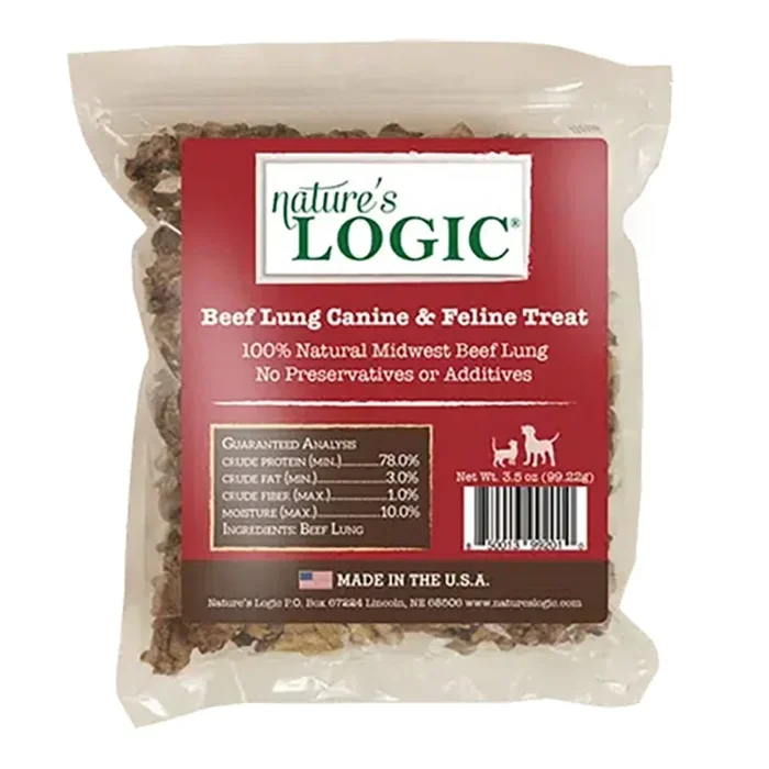 Nature’s Logic Beef Lung Bites Dehydrated Dog Treats – 3.5oz