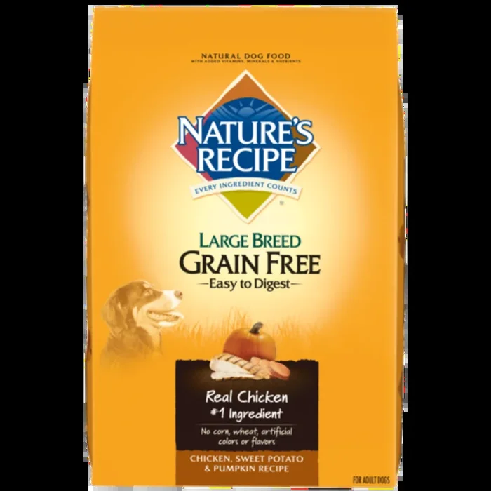 Nature’s Recipe Large Breed Grain Free Chicken, Sweet Potato & Pumpkin Dry Dog Food