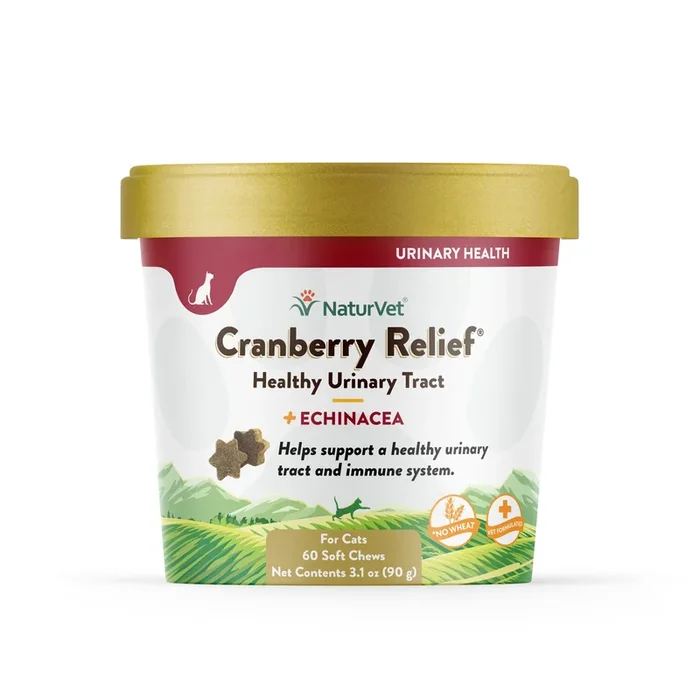 NaturVet Cranberry Relief Plus Echinacea Urinary Tract Health Soft Chews for Cats