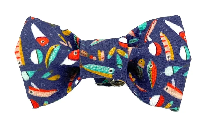 Navy Fishing Lures Dog Bow Tie – 972