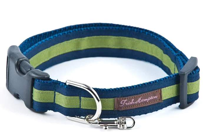 Navy/Green Stripe Dog Collar – 306