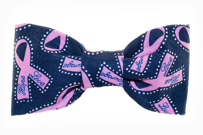 Navy/Hot Pink Breast Cancer Awareness Dog Bow Tie – 985