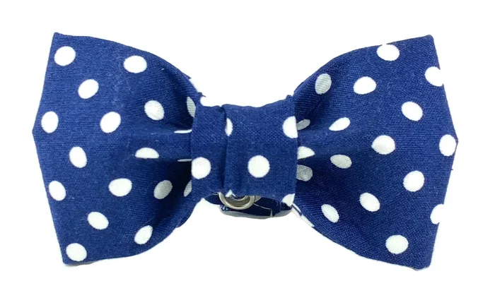 Navy/White Polka Dot Dog Bow Tie – 502