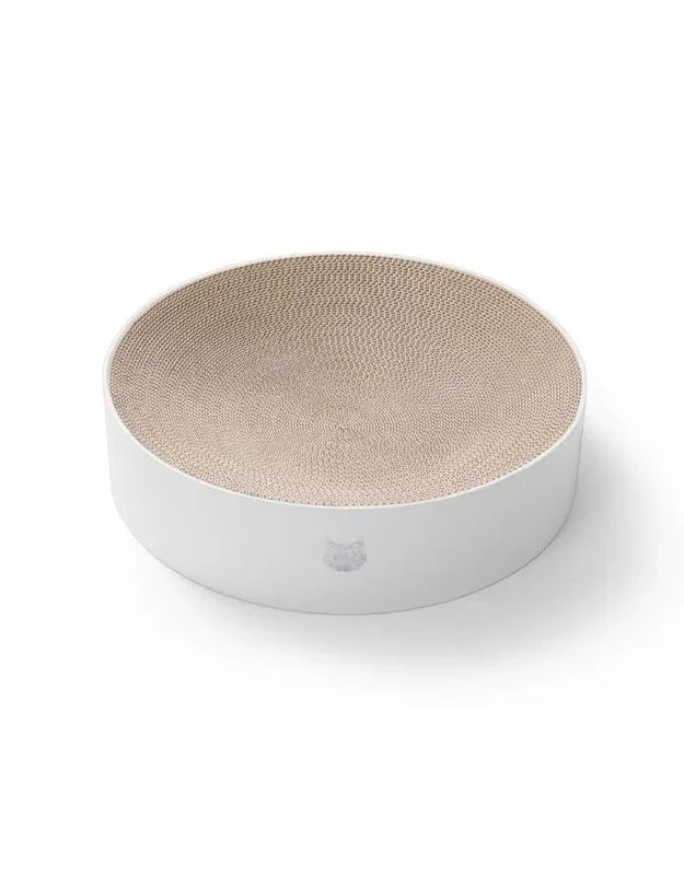 NECOICHI Bowl-Shaped Cozy Cat Scratcher Bowl Holographic White