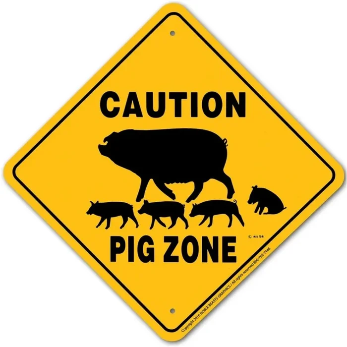 Noble Beasts – Pig Zone Sign