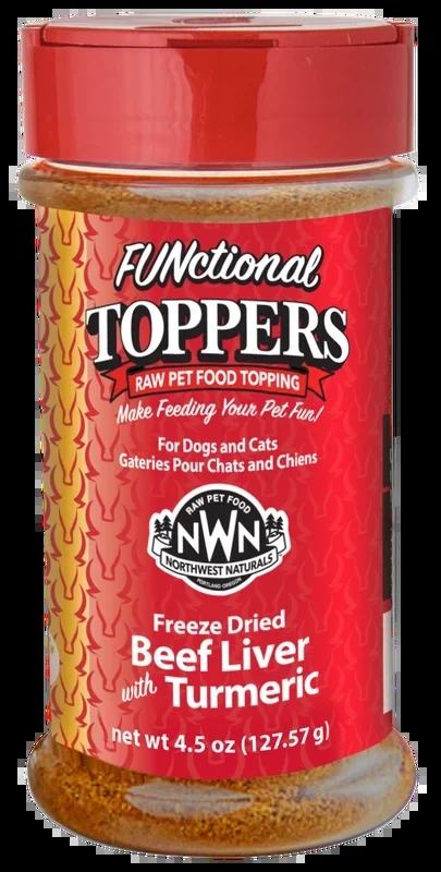 Northwest Naturals FUNctional Freeze-Dried Toppers Beef Liver with Tumeric 4.5oz