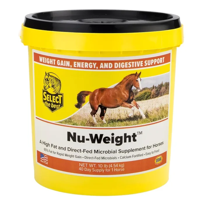 Nu-Weight High Fat Weight Gain, Energy, and Digestive Supplement for Horses, 10 lb
