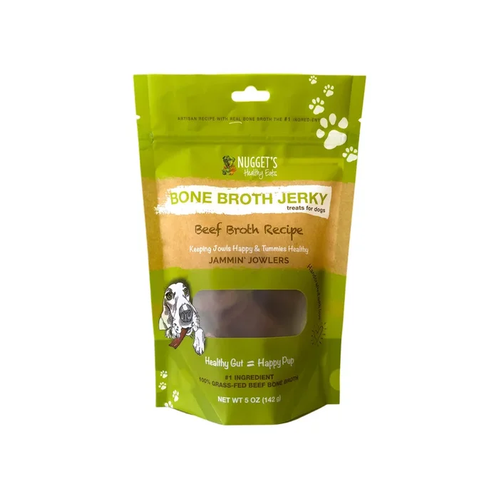 Nuggets Healthy Eats Jammin Jowlers Bone Broth Jerky Dog Treats