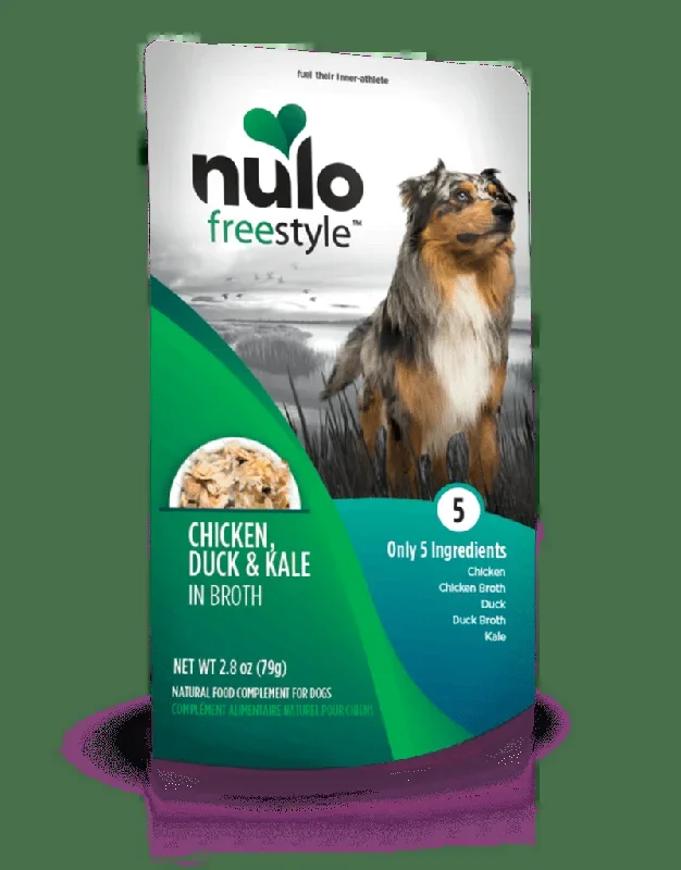 Nulo Freestyle Grain Free Chicken Duck & Kale in Broth Meaty Dog Food Topper Pouch
