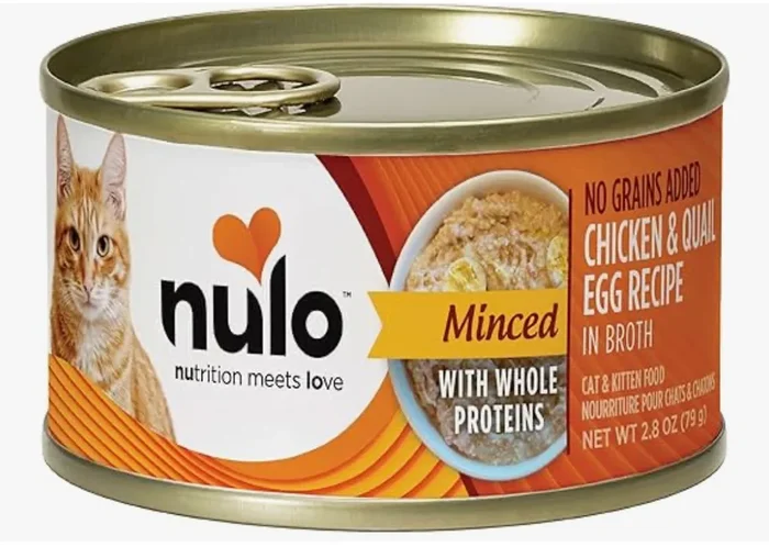 Nulo Grain-Free Minced with Whole Proteins Wet Canned Cat and Kitten Food, Chicken with Whole Quail Egg in Broth, 2.8 Ounce