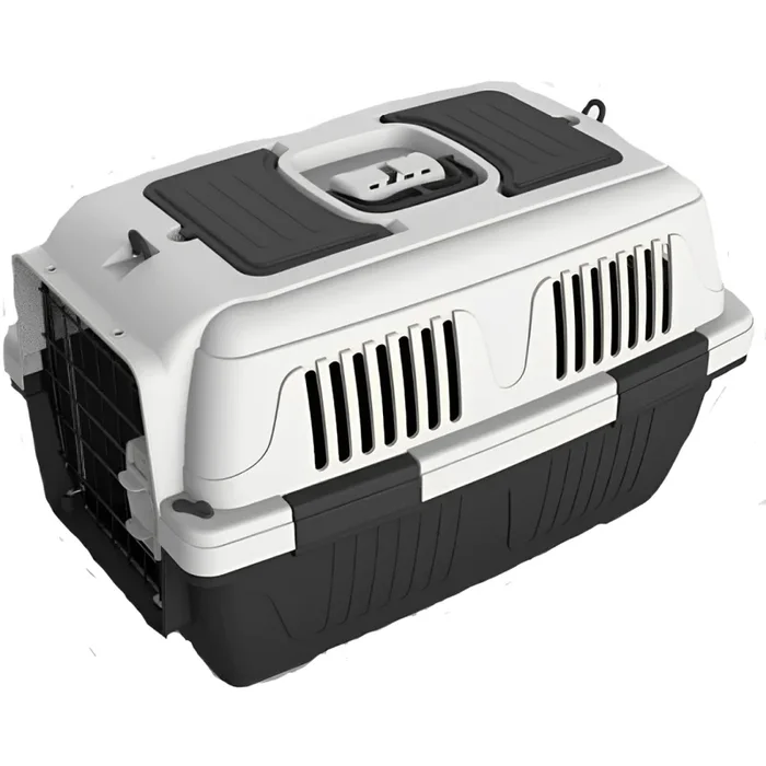 NutraPet Closed Top Carrier Box for Dogs and Cats (Dark Grey)