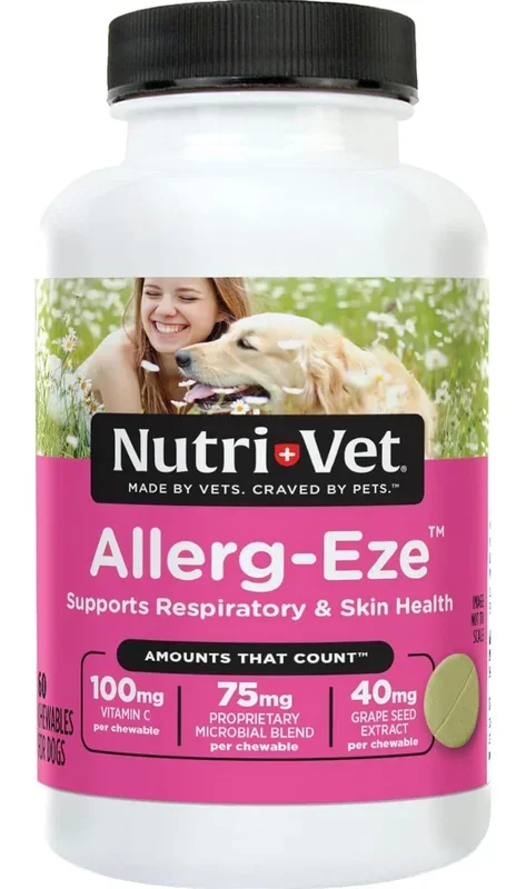 Nutri-Vet Allerg-Eze Chewables for Dogs | Formulated Antioxidants and Omega-3 Acids | Supports Respiratory and Skin Health | 60 Chewables