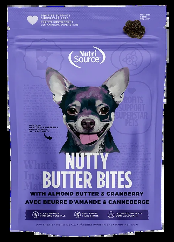 NutriSource Nutty Butter Bites Almond Butter & Cranberry Nutty Butter Bites Dog Treats