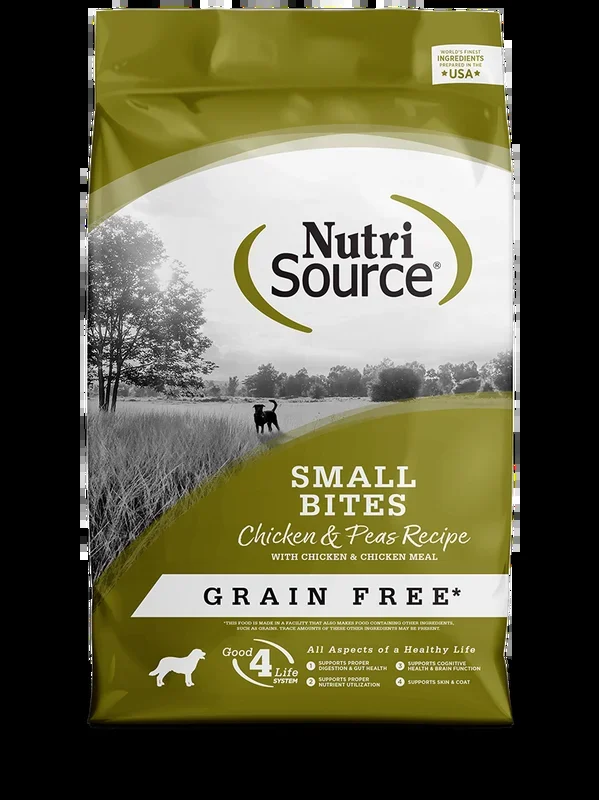NutriSource® Grain Free Small Bites Chicken & Peas Recipe Dry Dog Food