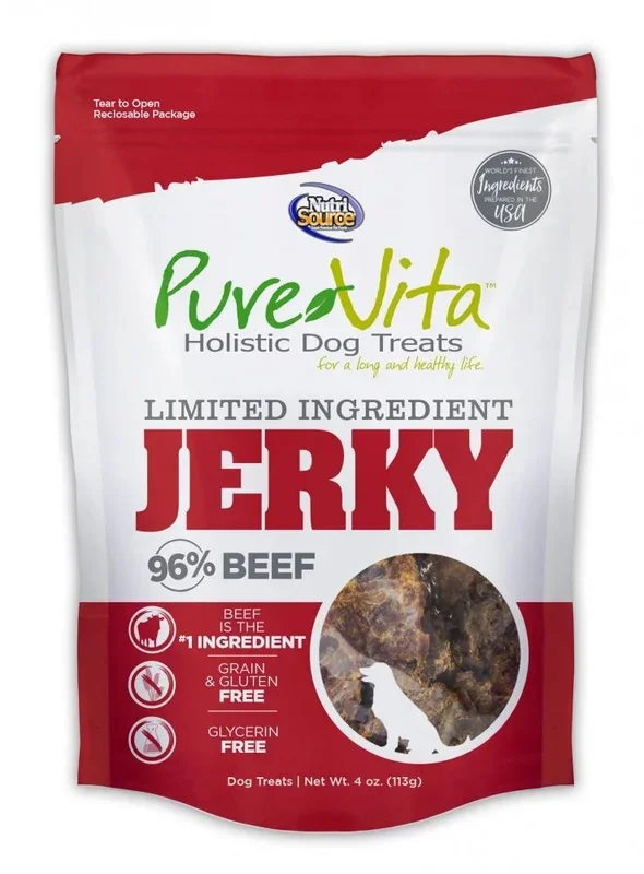 NutriSource® PureVita™ Limited Ingredient 96% Beef Jerky Holistic Dog Treats