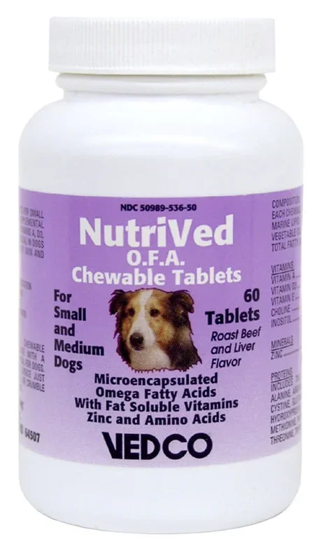 NutriVed O.F.A. for Small & Medium Dogs, 60 Chewable Tablets