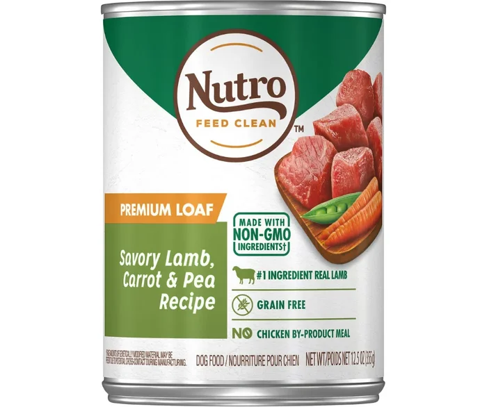 Nutro Ultra – Premium All Breeds, Adult Dog Savory Grain Free Lamb, Carrot & Pea Loaf Recipe Canned Dog Food