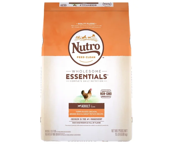 Nutro Ultra – Wholesome Essentials – All Breeds, Adult Dog Farm-Raised Chicken, Brown Rice and Sweet Potato Recipe Dry Dog Food