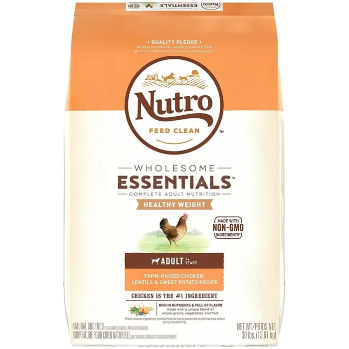 Nutro Wholesome Essentials Healthy Weight Adult Farm-Raised Chicken, Lentils & Sweet Potato Dry Dog Food