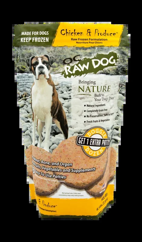 OC Raw Dog Frozen Chicken & Produce Patty