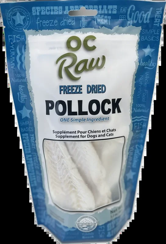 OC Raw Freeze-Dried Pollock Dog & Cat Treats 3.2oz