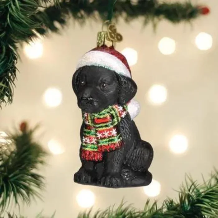 Old World Christmas – Holiday Black Labrador Puppy Ornament