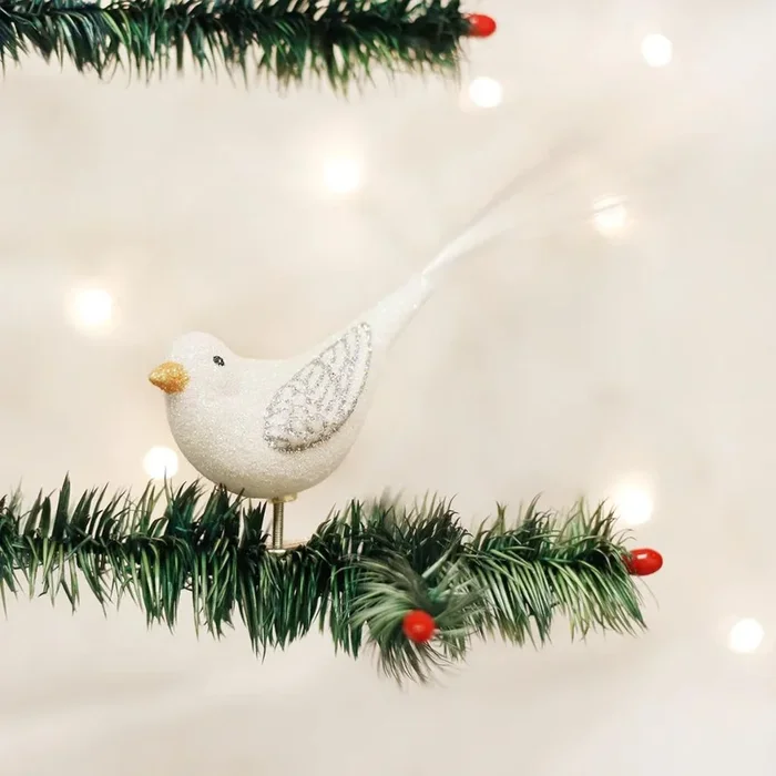 Old World Christmas – Sparkling Snowbird Clip-On Ornament