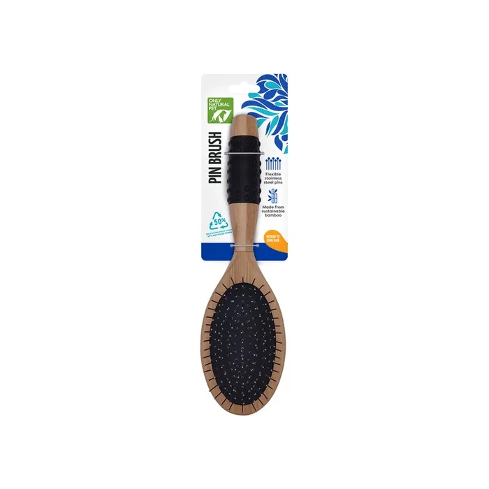 Only Natural Pet Pin Brush with Bamboo Handle for Dogs