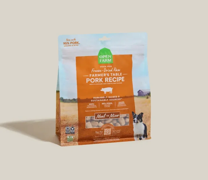 Open Farm Freeze Dried Raw Dog Food – Farmer’s Table Pork – 13.5oz Bag