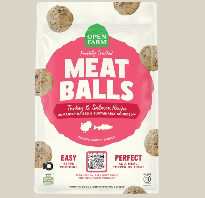 Open Farm Turkey & Salmon Freshly Crafted Meatballs for Dogs – 14 OZ
