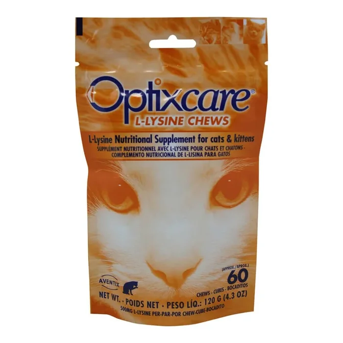 Optixcare L-Lysine Chews for Cats & Kittens, 60 Chews