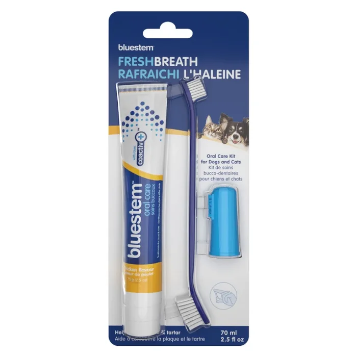 Oral Care Kit For Dogs & Cats – FRESH BREATH – Chicken Flavor – 70 mL