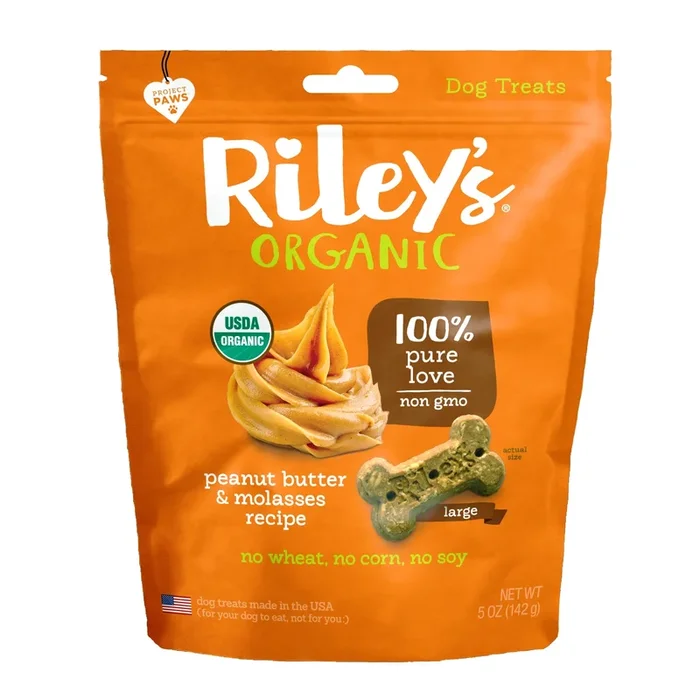 Organic Peanut Butter & Molasses Baked Biscuits – Large Bone