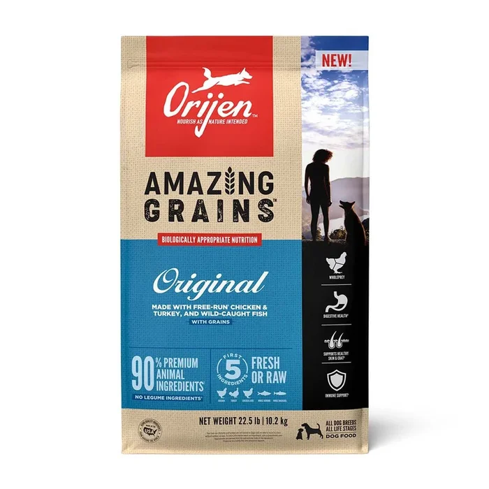 ORIJEN Amazing Grains Original Dry Dog Food, 22.5-lb