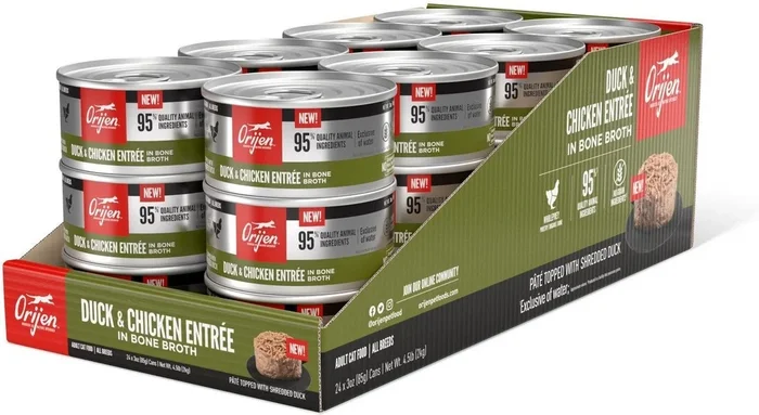 ORIJEN Duck and Chicken Entree Wet Canned Cat Food CASE 12/5.5OZ