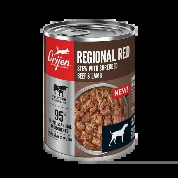 Orijen Regional Red Stew Recipe With Shredded Beef and Lamb, Wet Dog Food, 12.8-oz Case of 12