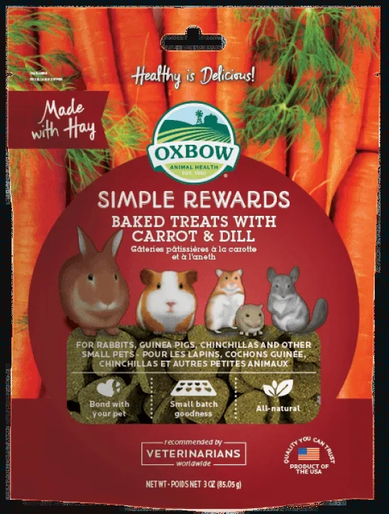 Oxbow Simple Rewards Baked Treats with Carrot And Dill For Small Animals, 3-oz Bag