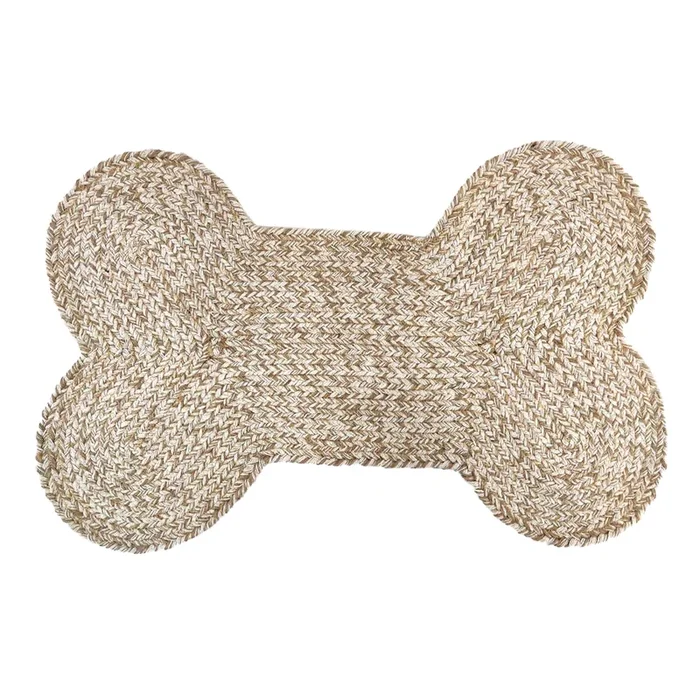 Pawpourri Bone Shaped Jute Mat for Dogs and Cats (Beige)