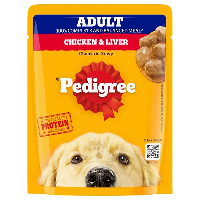 Pedigree Chicken and Liver Chunks in Gravy Adult Dog Wet Food (70g)