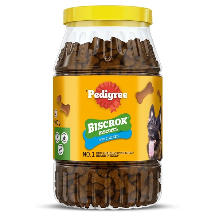 Pedigree Chicken Flavour (4+ Months) Biscrok Biscuits Jar Treats for Dogs