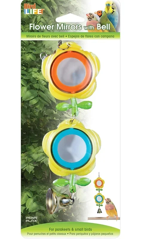 Penn-Plax Bird Toy – Flower Mirrors with Bell, BA1714