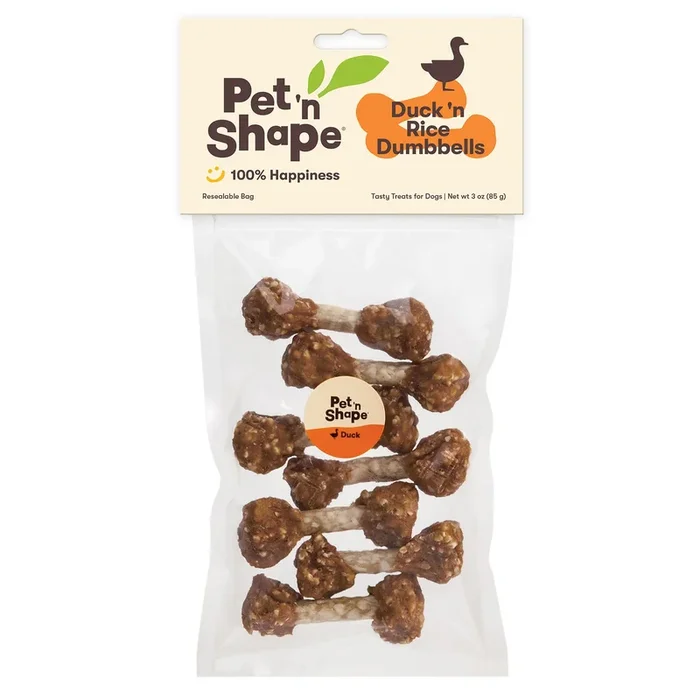 Pet ‘n Shape Duck ‘n Rice Dumbbells Dog Treat 3oz