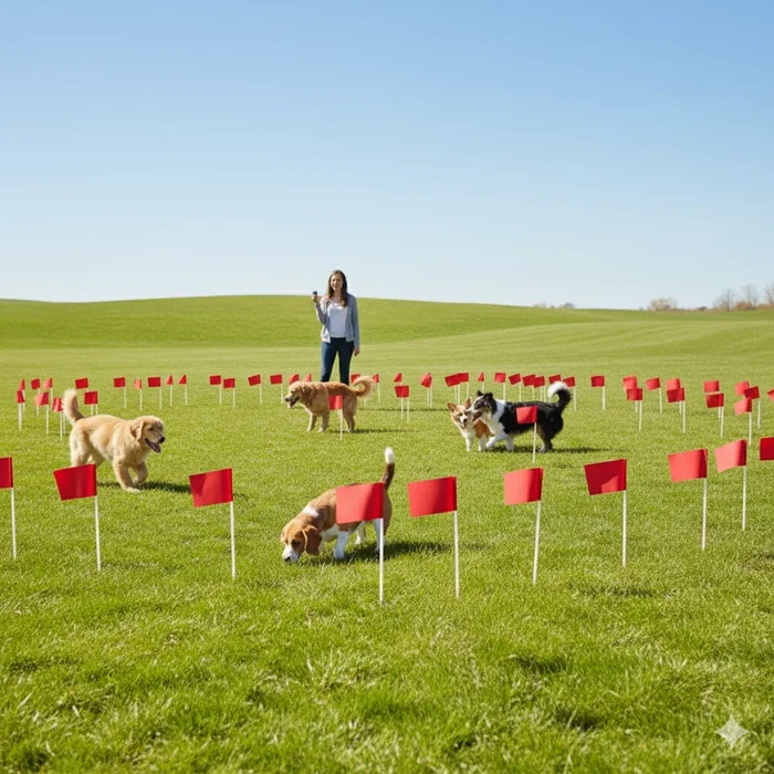 Pet Fence Boundary Flags 100-Pack In-Ground Wireless Fence Training Markers, Red