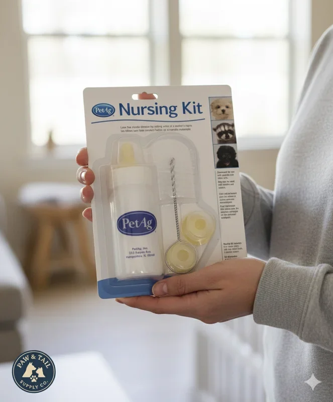 PetAg Nursing Kit 4 oz Puppy Kitten Small Animals Bottle Nipples Brush Reusable