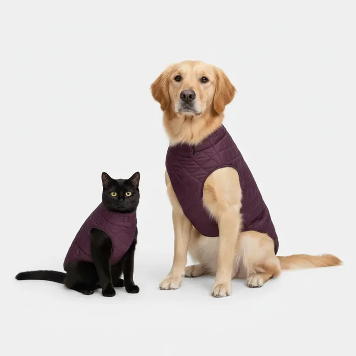 Petsnugs Quilted Puffer Jacket for Dogs and Cats (Wine)