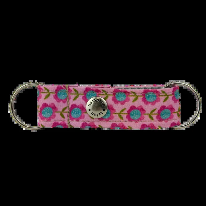 Pink/Aqua Flower Vines Snappy Keychain – 1066